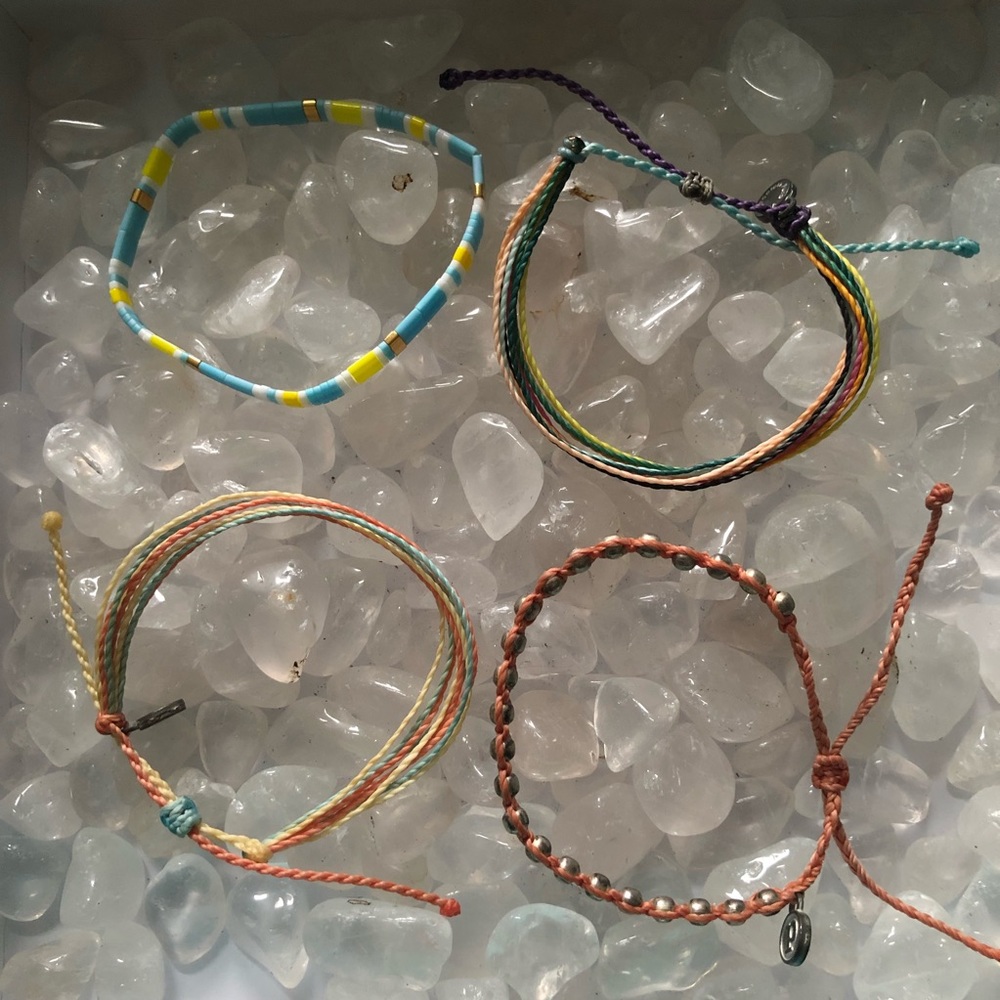 Pura Vida Four Bracelet Bundle (4) - pastel blue/orange